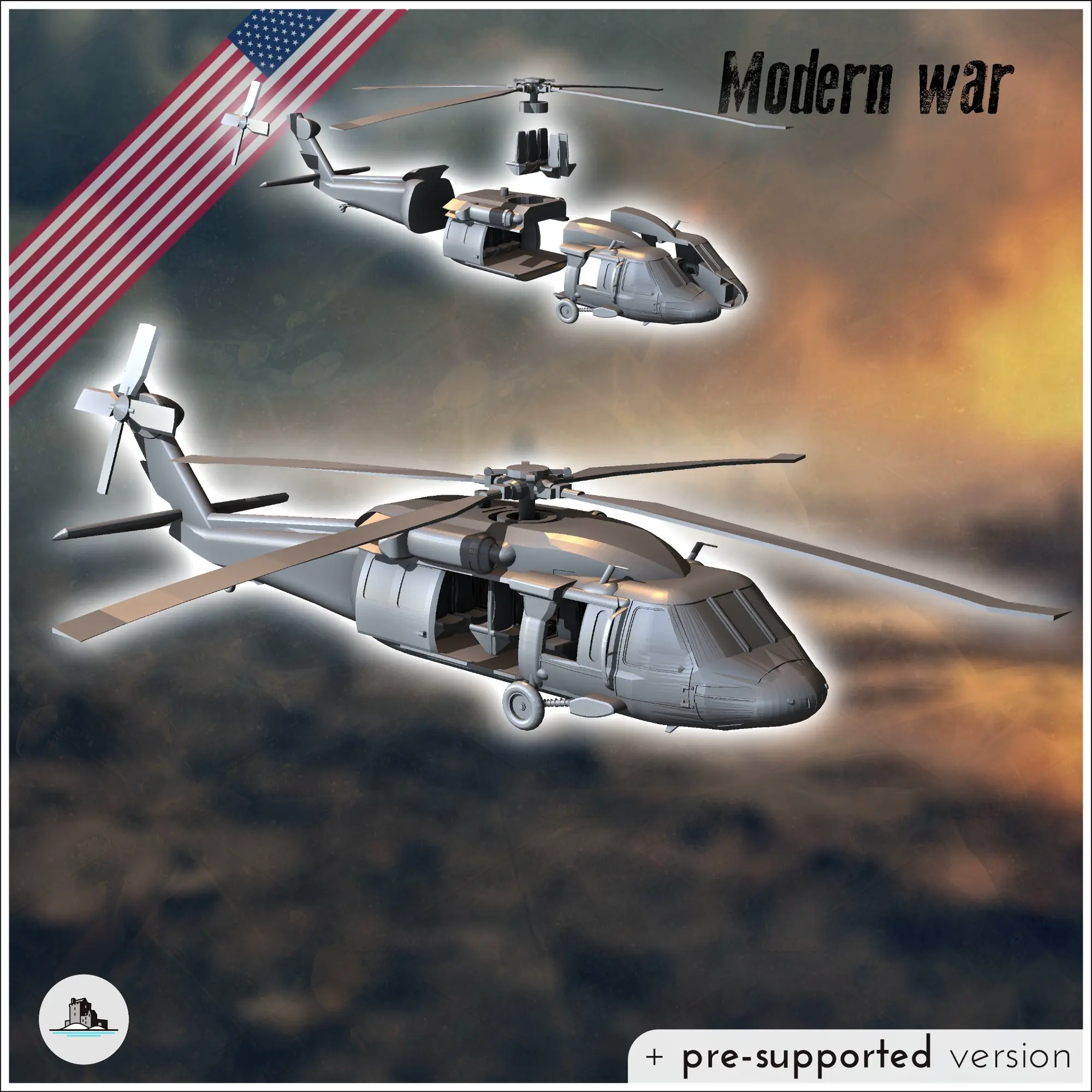 Sikorsky Uh Black Hawk American Assault Helicopter D Models