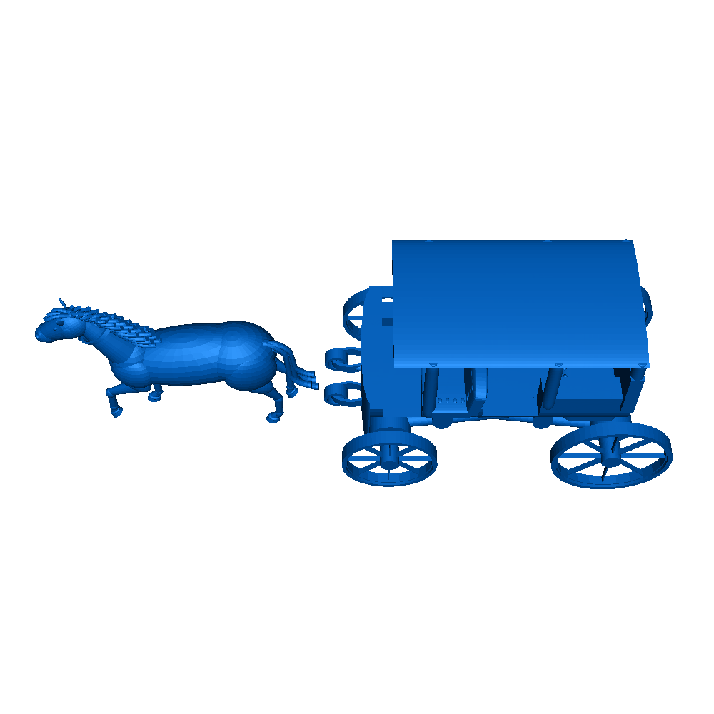 Horse Carriage (moving wheels)