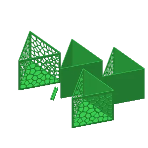 Modular organizer made of triangular boxes