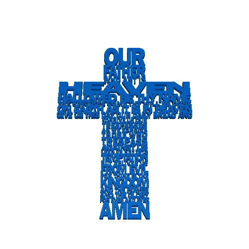 Christliches Kreuz (mit Vaterunser)