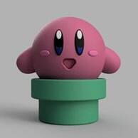 kirby in a warp pipe