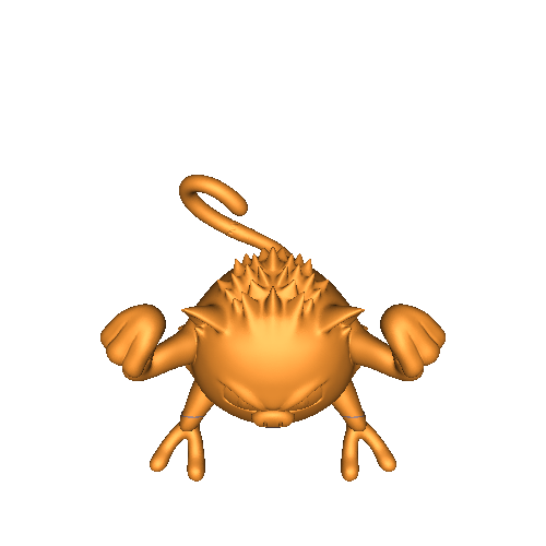 Pokemon Mankey #56 - ¡Listo para la impresión 3D!