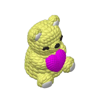 Bear Love - Valentine's Day multicolor knitted container.