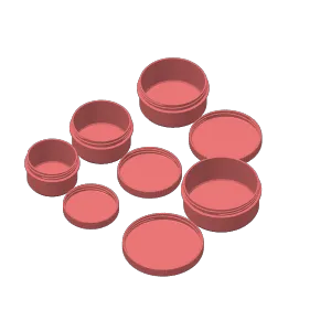 Round Containers with Screwtop Lid