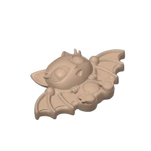 Cute Bat Articulated Head Keychain & Magnet