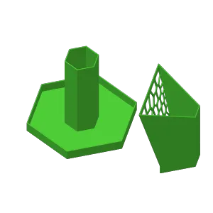Office hexagon organizer with sectors