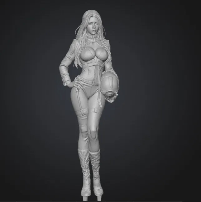 Female Aviator in lingerie. Pilot