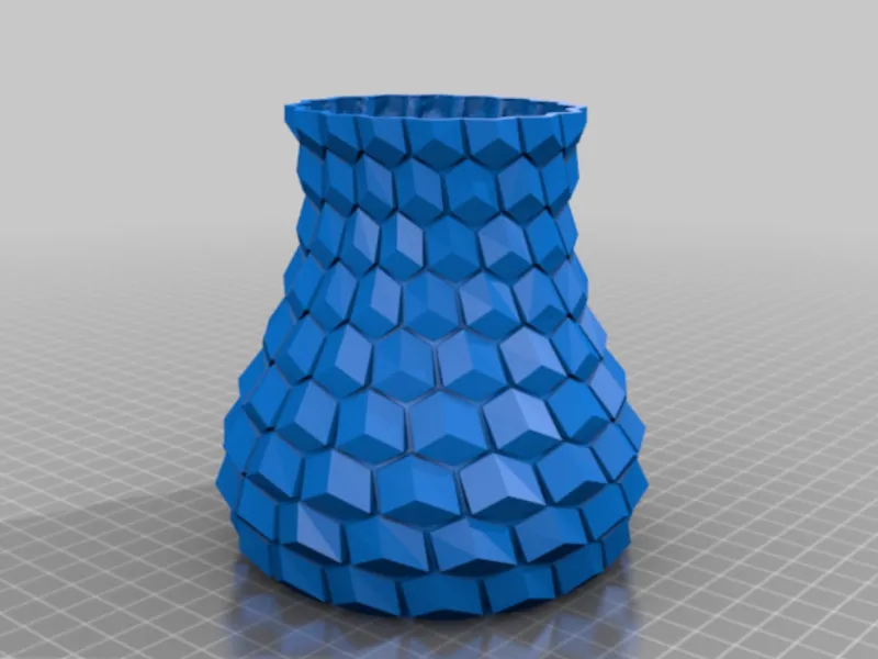 Curved honeycombe vase
