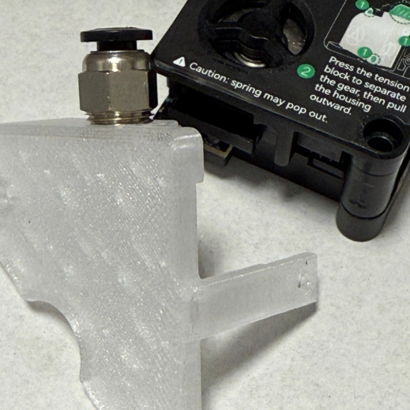 K2 Plus extruder ptfe tube coupling adapter