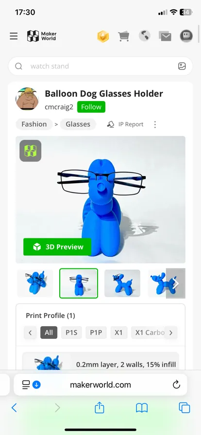 Balloon dog glasses holder