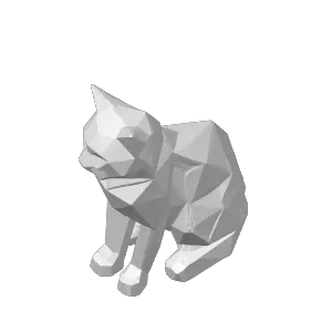 Modern Geometric Low Poly Cat Decor