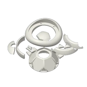 Turtle shell container Multi part