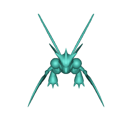 Pokemon Scyther #123 - Bereit für den 3D-Druck!