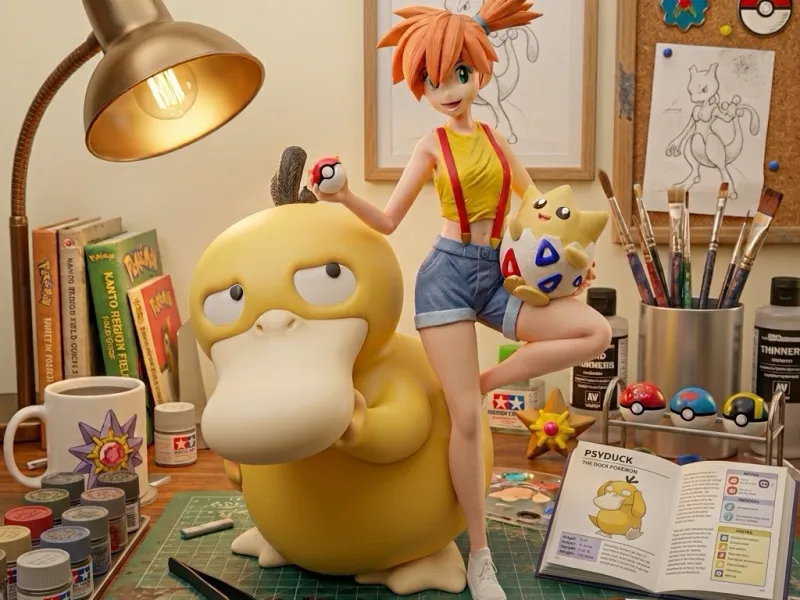 Misty, psyduck e togepi