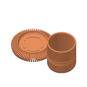 planter pot · ribbed plate