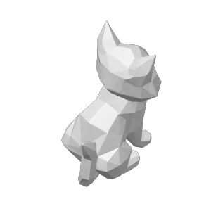 Modern Geometric Cute Low Poly Kitten