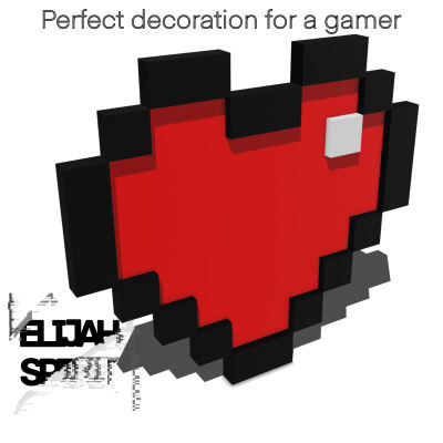 Wall mounted pixel heart for easy fillament change print