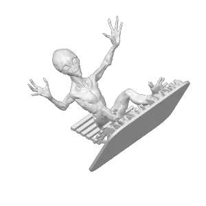 'Being' Phone Stand - Mini Alien Holding Phone.