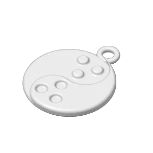 Dudeist Yin-Yang Bowling Ball pendant / keychain