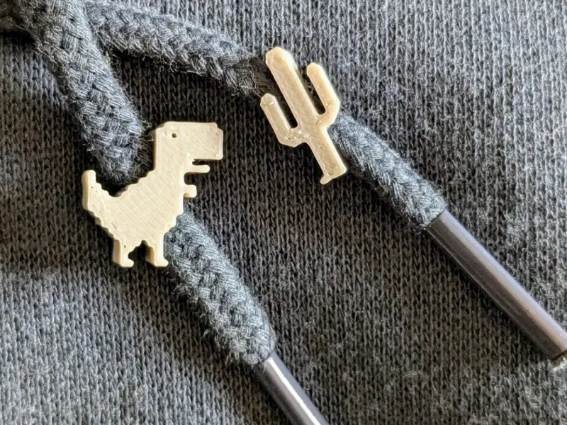 Chrome dino t-rex cadtus beads