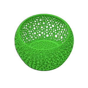 Bowl-shaped mesh basket