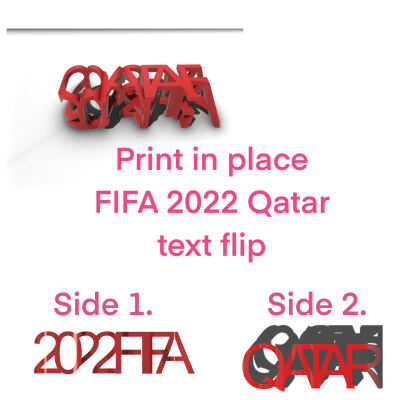 FIFA 2022 Quatar Text Flip 3d model