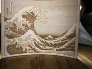 Kanagawa wave lithopane