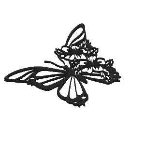 WallArt Flower Butterfly 002