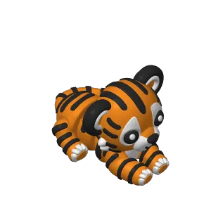 Flexi Tiny Tiger, Keycahin version and 3mf files included