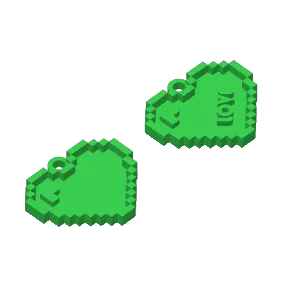 Pixel heart keychain