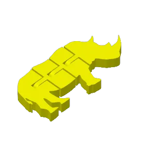 Flexi Rhinoceros Keychain Articulated