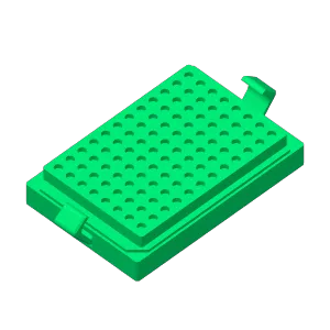 96 well PCR tray holder with clips