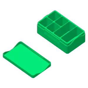 parts box with notched lid