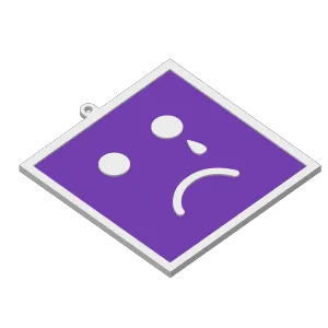 Llavero Emoji Cuadrado Triste