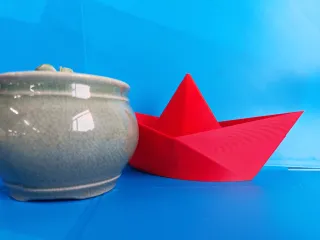 Floating paper boat