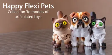 Collection of articulated pets by Happy Flexi Pets