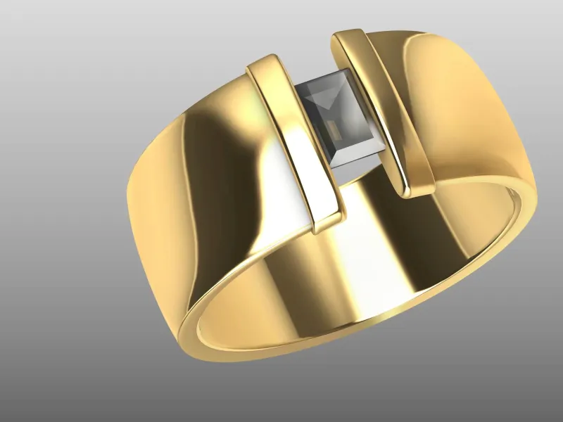Broad Shank Baguette Engagement Ring