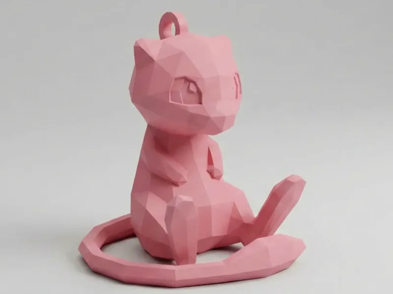 Low Poly Mew Keychain | #13