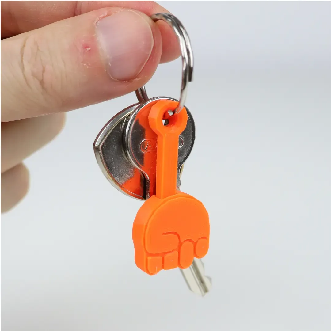 PRINT-IN-PLACE MIDDLE FINGER KEYCHAIN