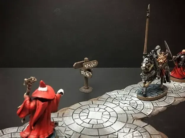 Decoração de Exploração: Placa de Sinalização à Beira da Estrada (28mm/Escala Heroica)