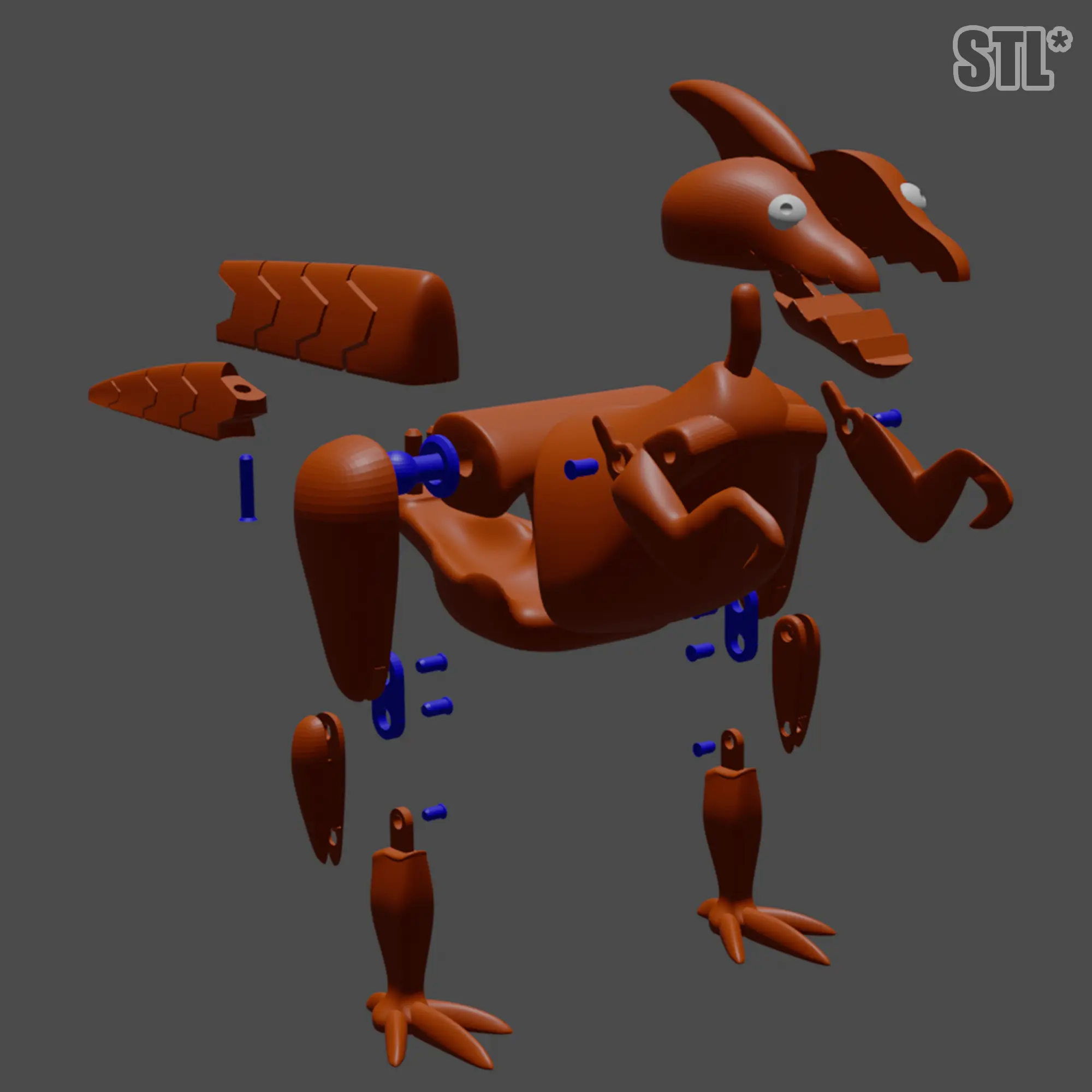 MARIONETA DINOSAURIO | RAPTOR | MODELO ARTICULADO | STL*
