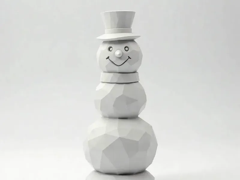Christmas serries -Santa low poly snowman