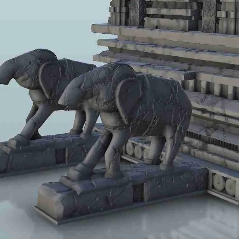 Tempio indiano con statue di animali - miniature warhammer ter