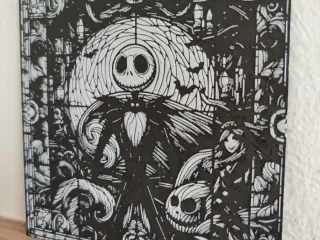 Skeleton jack stained glass window