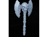 Dark Fantasy Double Skull Battle Axe-1