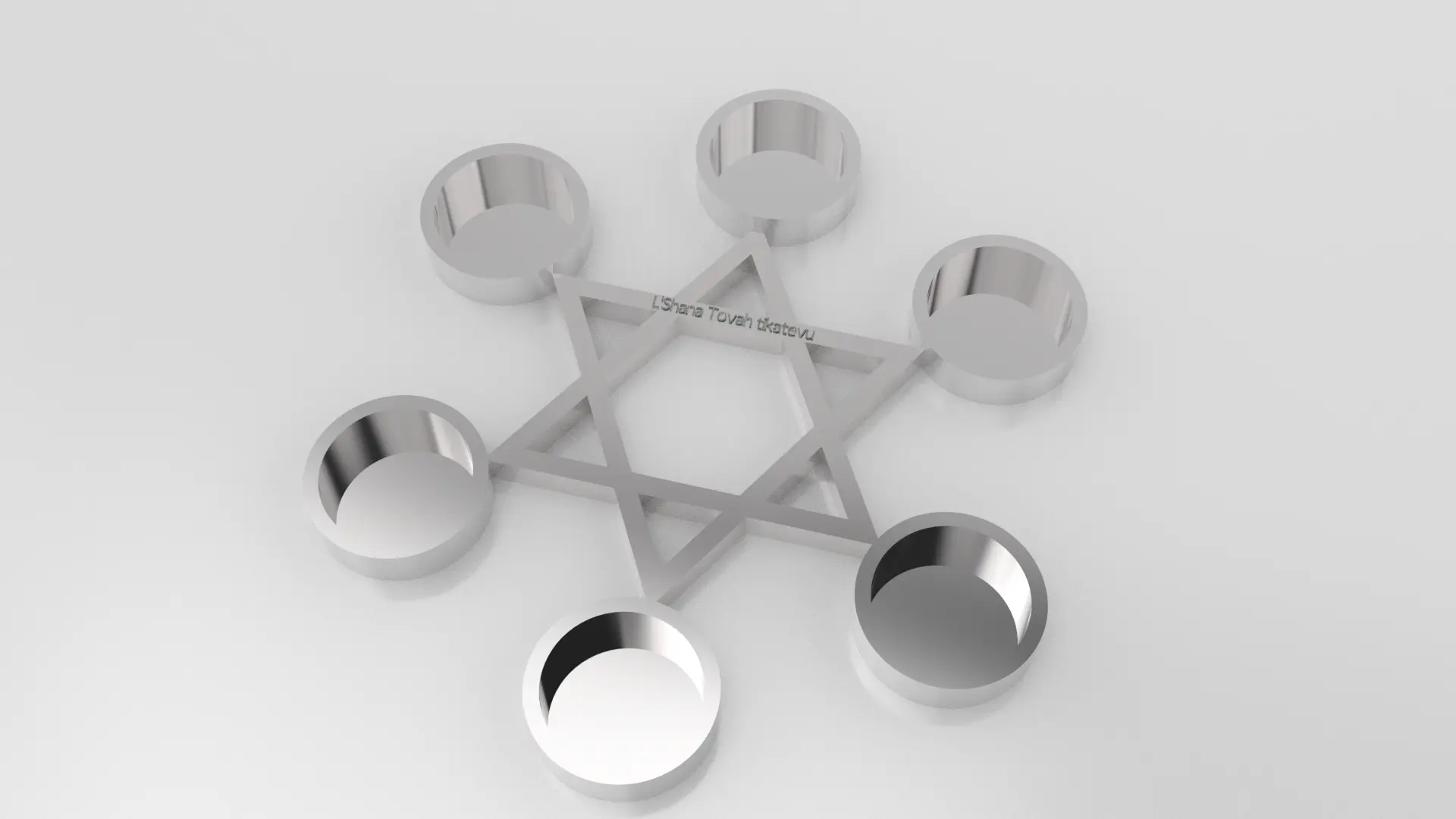 JEWISH candle holder with new year greeting rosh hashanah