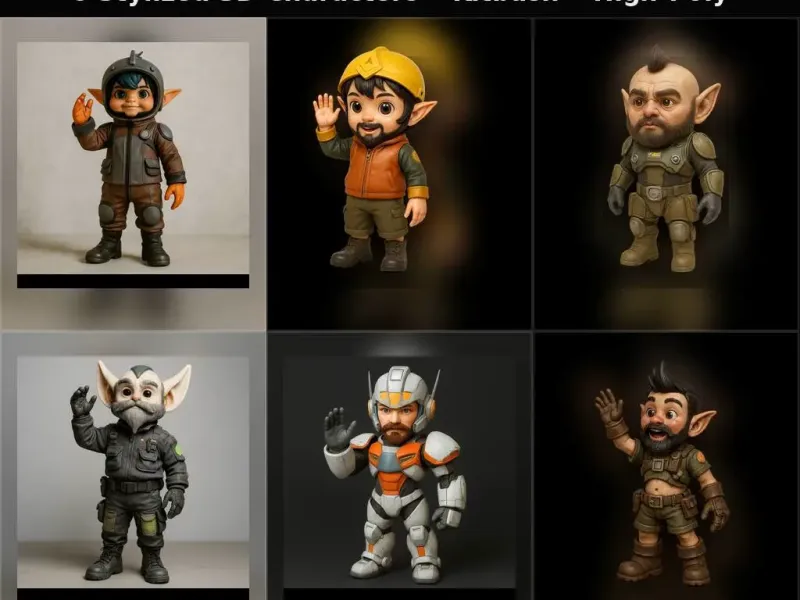 Pocket Pioneers – Stylized 3D Character Collection (6-Pack)