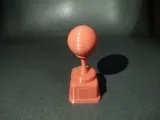 Golf Ball Trophy Statue With Dimpled Sphere Award Pedestal-1