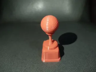 Golf Ball Trophy Statue With Dimpled Sphere Award Pedestal