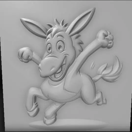 energetic donkey cartoon jumping mid-air,